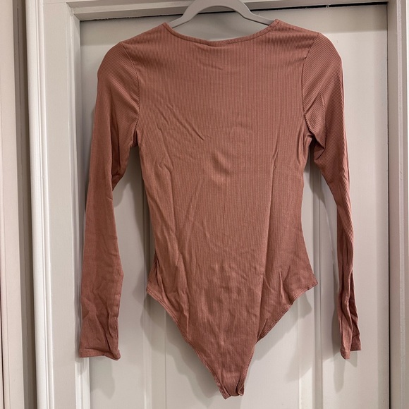 Belle Du Jour Camel Ribbed Bodysuit - Picture 2 of 4